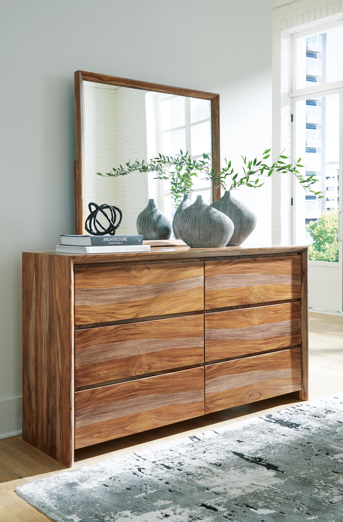 Dressonni Queen Panel Bed, Dresser and Mirror - B790B3
