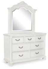 Montelaine Queen Upholstered Panel Bed, Dresser and Mirror - B795B4