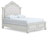 Montelaine Queen Upholstered Panel Bed, Dresser and Mirror - B795B4