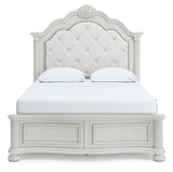 Montelaine Queen Upholstered Panel Bed, Dresser and Mirror - B795B4