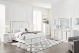 Chalanna Queen Upholstered Storage Bed, Dresser and Mirror - B822B3