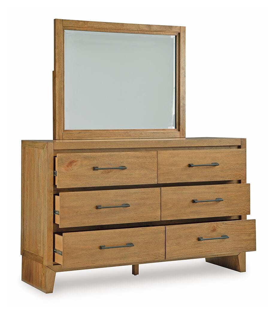 Sherbana Queen Panel Bed, Dresser and Mirror - B833B3