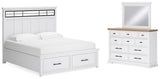 Ashbryn King Panel Storage Bed, Dresser and Mirror - B844B6
