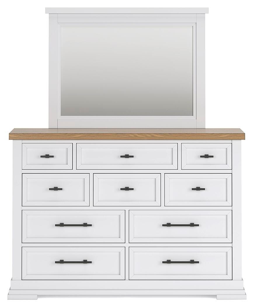 Ashbryn King Panel Storage Bed, Dresser, Mirror and Nightstand - B844B9