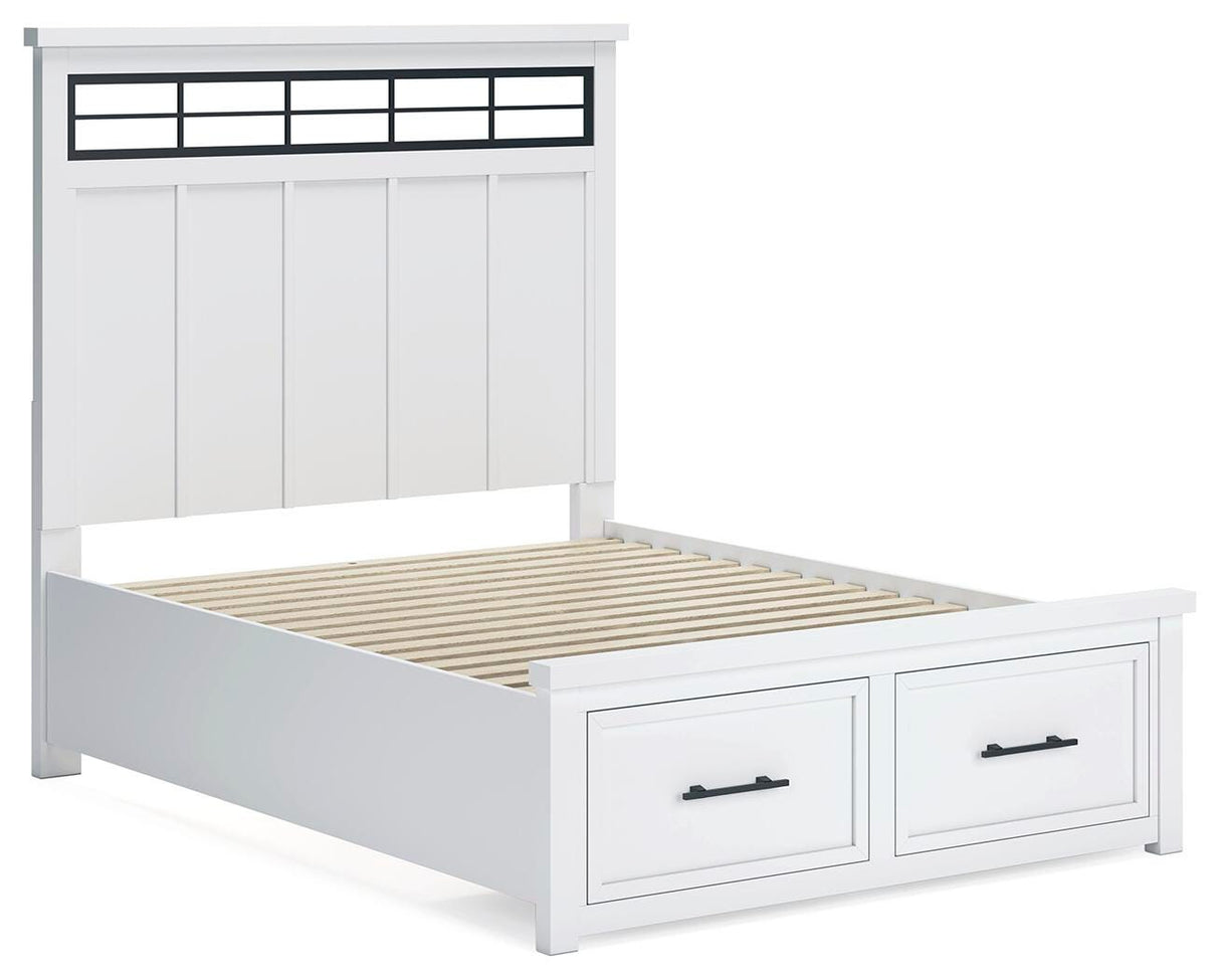 Ashbryn Queen Panel Storage Bed, Dresser and Mirror - B844B3