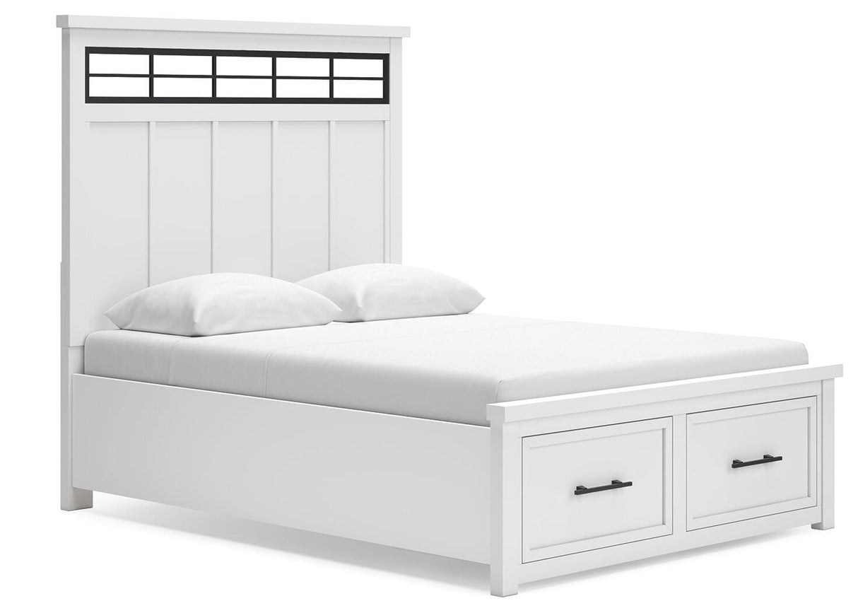 Ashbryn Queen Panel Storage Bed, Dresser and Mirror - B844B3