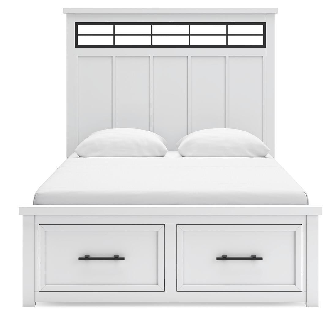 Ashbryn Queen Panel Storage Bed, Dresser and Mirror - B844B3