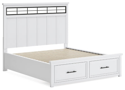 Ashbryn California King Panel Storage Bed, Dresser and Mirror - B844B7