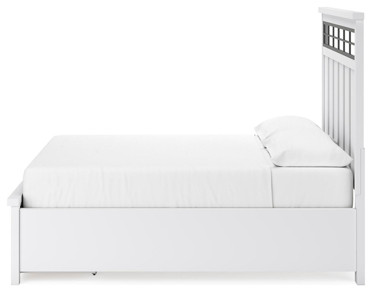Ashbryn California King Panel Storage Bed, Dresser and Mirror - B844B7