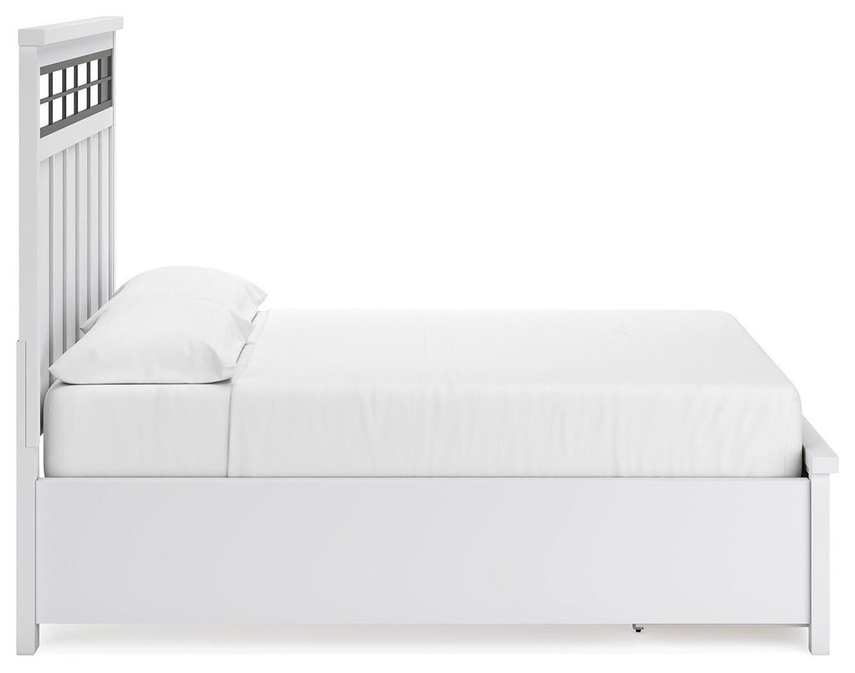 Ashbryn California King Panel Storage Bed, Dresser and Mirror - B844B7