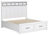 Ashbryn King Panel Storage Bed, Dresser, Mirror and Nightstand - B844B9