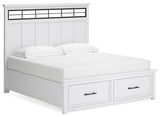 Ashbryn King Panel Storage Bed, Dresser, Mirror and Nightstand - B844B9