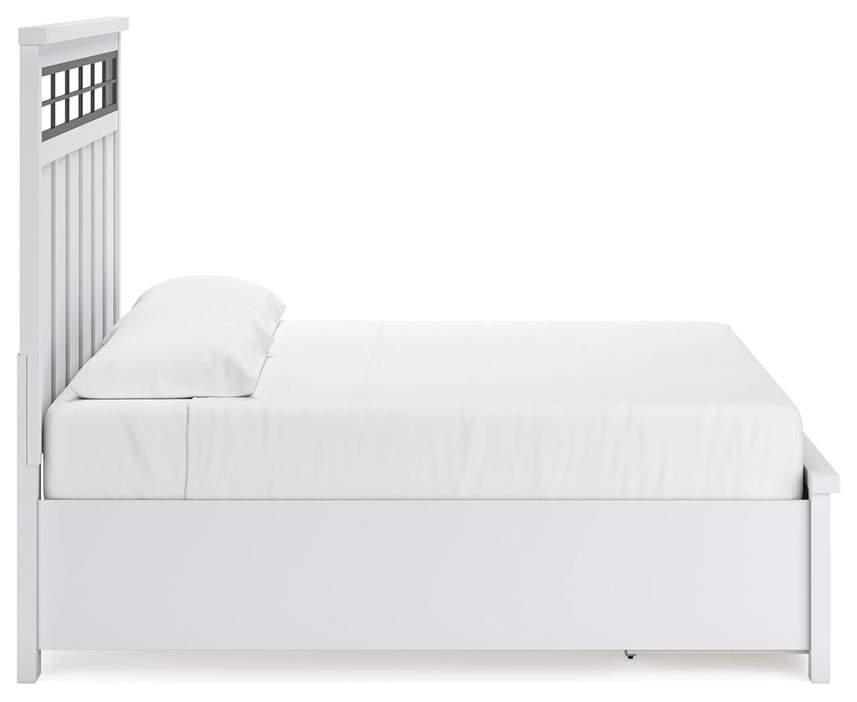 Ashbryn King Panel Storage Bed, Dresser, Mirror and Nightstand - B844B9