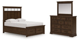 Taffenbrook Queen Panel Storage Bed, Dresser and Mirror - B849B3