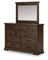 Taffenbrook Queen Panel Storage Bed, Dresser and Mirror - B849B3