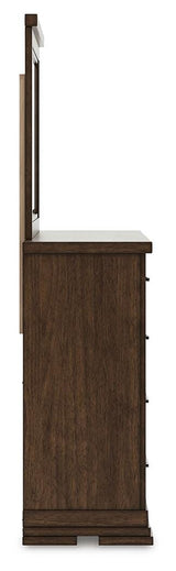 Taffenbrook Queen Panel Storage Bed, Dresser and Mirror - B849B3