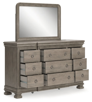 Lexorne California King Sleigh Bed, Dresser and Mirror - B924B9
