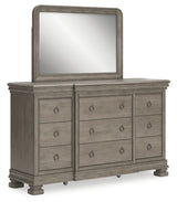 Lexorne California King Sleigh Bed, Dresser and Mirror - B924B9