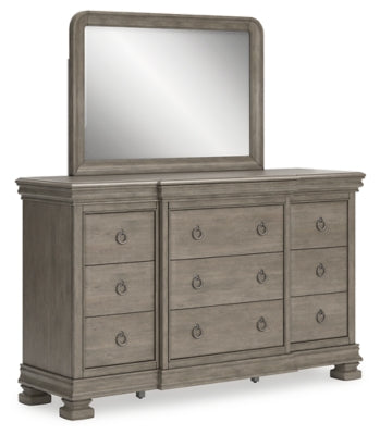 Lexorne Queen Sleigh Bed, Dresser and Mirror - B924B3