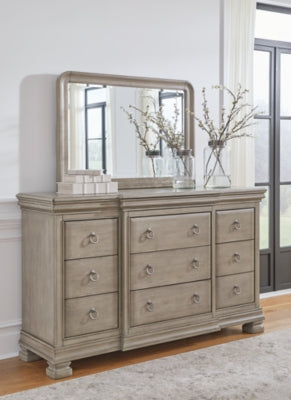 Lexorne Queen Sleigh Bed, Dresser and Mirror - B924B3