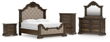 Maylee King Panel Bed, Dresser, Mirror, Chest and Nightstand - B947B22