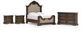 Maylee Queen Upholstered Panel Bed, Dresser and 2 Nightstands - B947B20