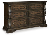 Maylee King Upholstered Panel Bed and Dresser - B947B23