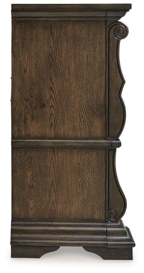 Maylee Queen Upholstered Bed, Dresser, Chest and Nightstand - B947B12