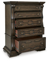 Maylee King Upholstered Panel Bed, Chest and 2 Nightstands - B947B19