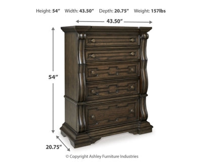 Maylee King Upholstered Panel Bed, Chest and 2 Nightstands - B947B19