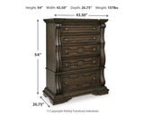 Maylee King Upholstered Panel Bed, Chest and 2 Nightstands - B947B19