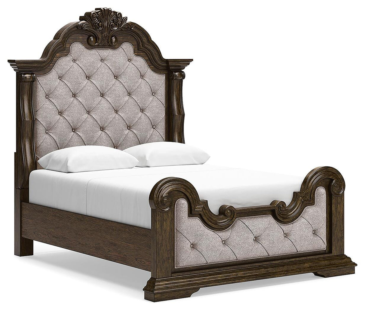 Maylee Queen Upholstered Panel Bed, Dresser and 2 Nightstands - B947B20