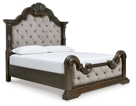 Maylee King Upholstered Bed, Dresser and 2 Nightstands - B947B14