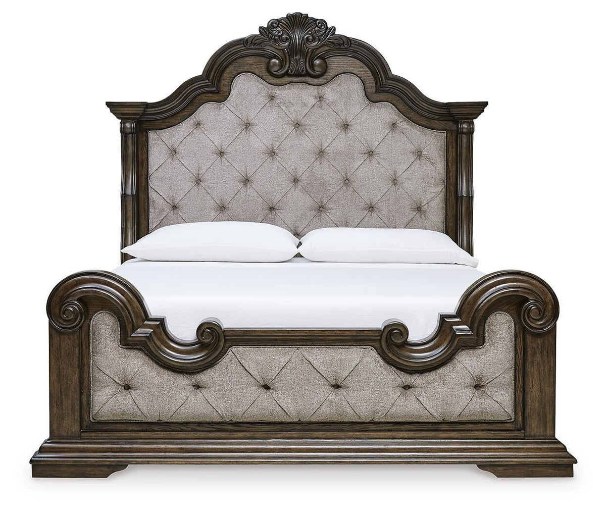 Maylee King Panel Bed, Dresser, Mirror, Chest and Nightstand - B947B22