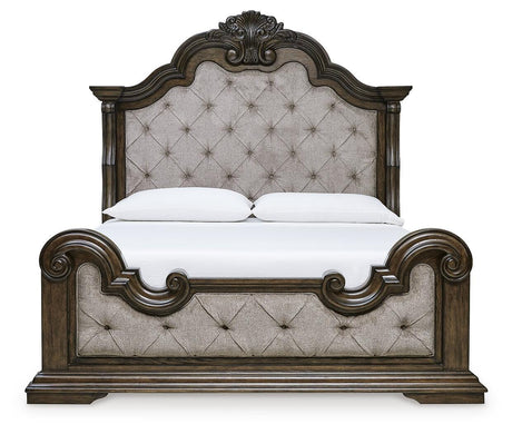 Maylee King Upholstered Panel Bed, Chest and 2 Nightstands - B947B19