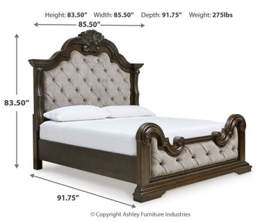 Maylee King Upholstered Panel Bed, Chest and 2 Nightstands - B947B19