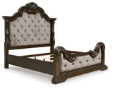 Maylee California King Upholstered Bed, Dresser and Mirror - B947B7
