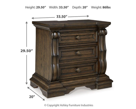 Maylee King Upholstered Panel Bed, Chest and 2 Nightstands - B947B19