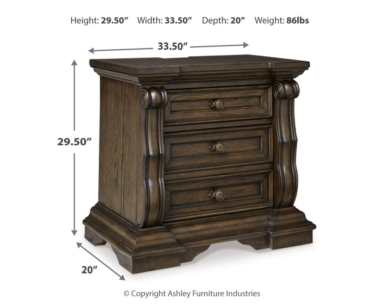 Maylee Queen Upholstered Panel Bed, Dresser and 2 Nightstands - B947B20