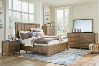 Cabalynn California King Panel Bed with Storage, Dresser and Mirror - B974B13