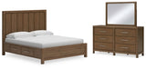 Cabalynn California King Panel Bed with Storage, Dresser and Mirror - B974B13