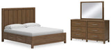 Cabalynn California King Panel Bed with Storage, Dresser and Mirror - B974B13