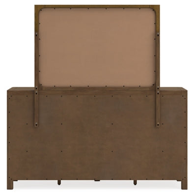 Cabalynn Queen Panel Bed with Storage, Dresser and Mirror - B974B5