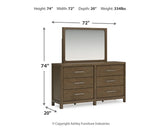 Cabalynn California King Panel Bed with Storage, Dresser and Mirror - B974B13