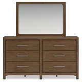 Cabalynn Queen Upholstered Bed, Dresser and Mirror - B974B3