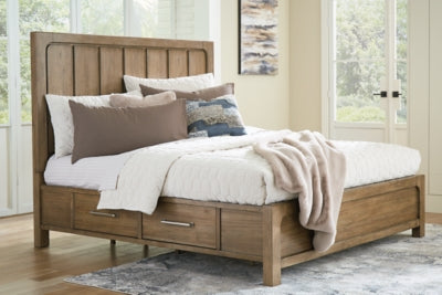 Cabalynn California King Panel Bed with Storage, Dresser and Mirror - B974B13
