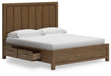 Cabalynn California King Panel Bed with Storage, Dresser and Mirror - B974B13