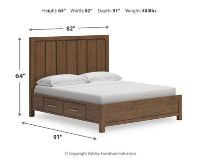 Cabalynn California King Panel Bed with Storage, Dresser and Mirror - B974B13