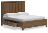Cabalynn King Panel Bed with Storage, Dresser and Mirror - B974B12