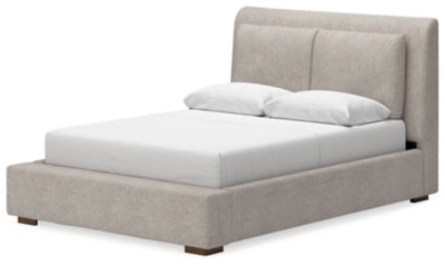 Cabalynn Queen Upholstered Bed, Dresser and Mirror - B974B3